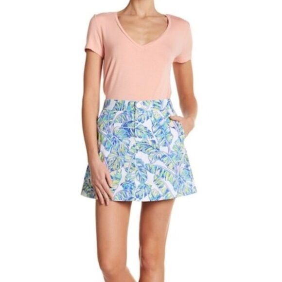 ✨2xHP✨Tori Richard White Tropicana Jean Skirt ✨ - Picture 1 of 4